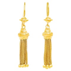 Antique Art Deco Gold Tassel Earrings