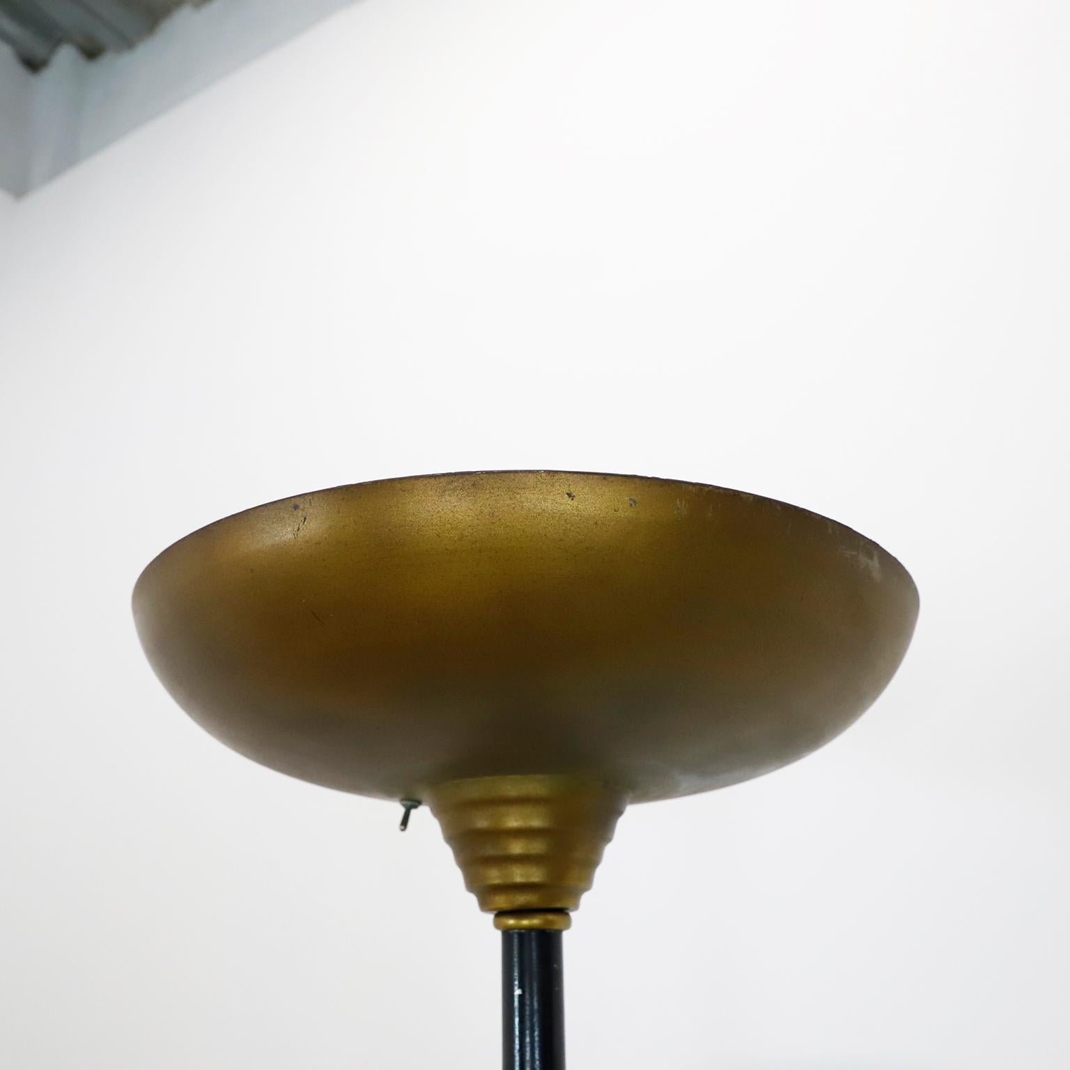 Mexicain Lampadaire torchère Art déco en métal doré, 1940 en vente