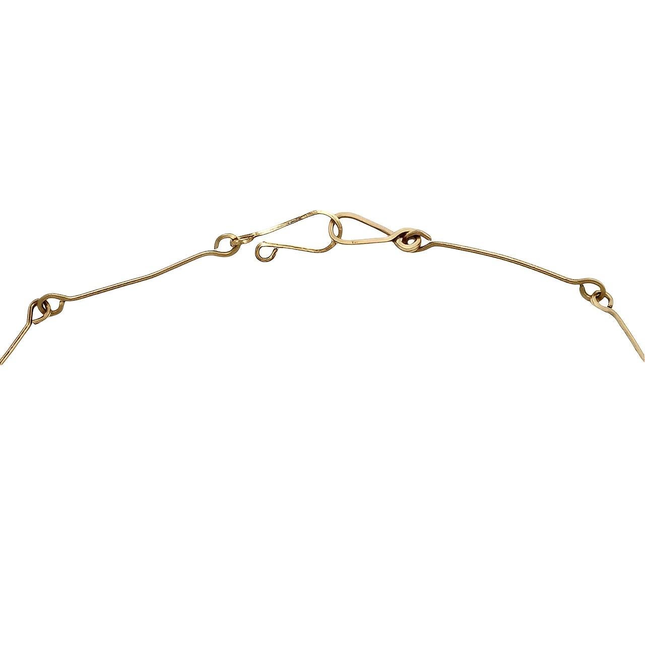 da uomo o donna Collana in filo d'oro Art Deco con perle di cristallo sfaccettato chiaro, circa 1930 in vendita