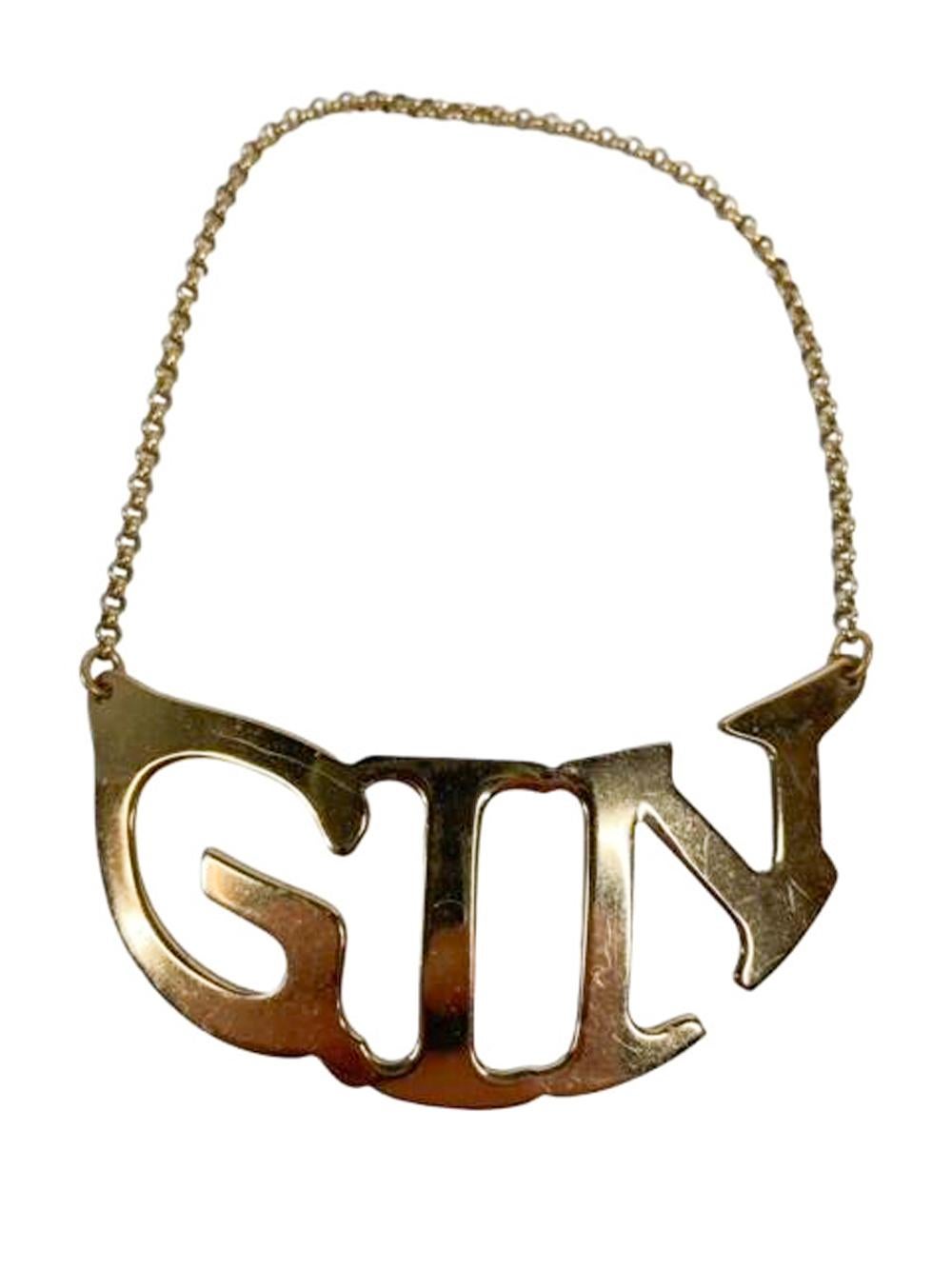 Art Deco gold washed decanter label 