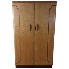 Art Deco Golden Bird's-Eye Maple British Wardrobe