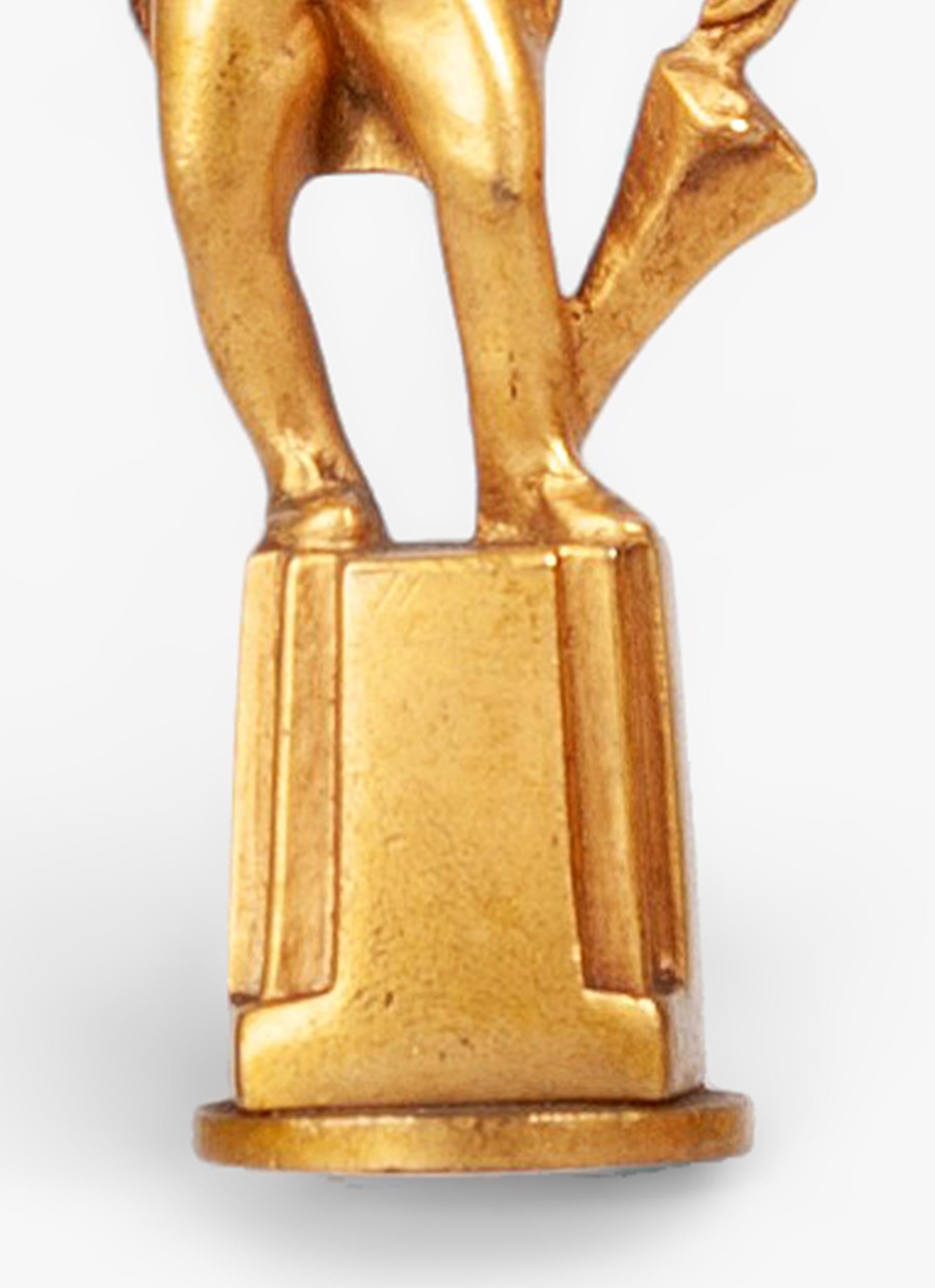 Art Déco Bronzo dorato Piccola scultura/figurina Sigillo di un gentiluomo, Inghilterra in vendita 1
