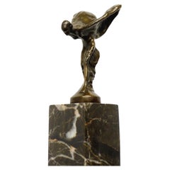 Art Deco Golden Bronze Spirit of Ecstasy Sculpture