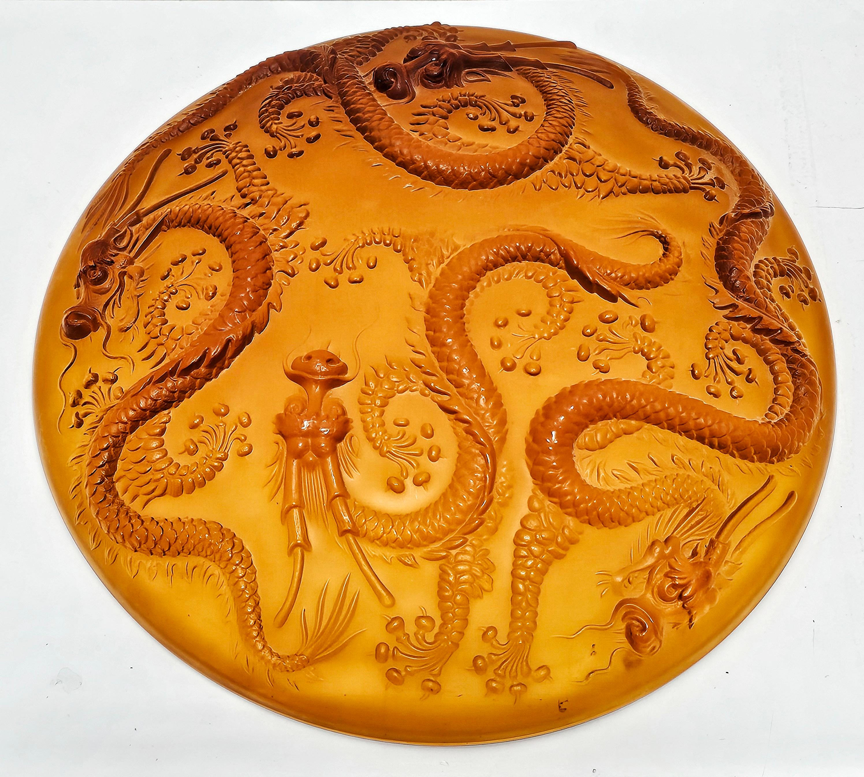 Goldener Art-Déco-Tafelaufsatz oder Schale aus Drachenglas, entworfen von Josef Inwald, 1930er Jahre im Angebot 4