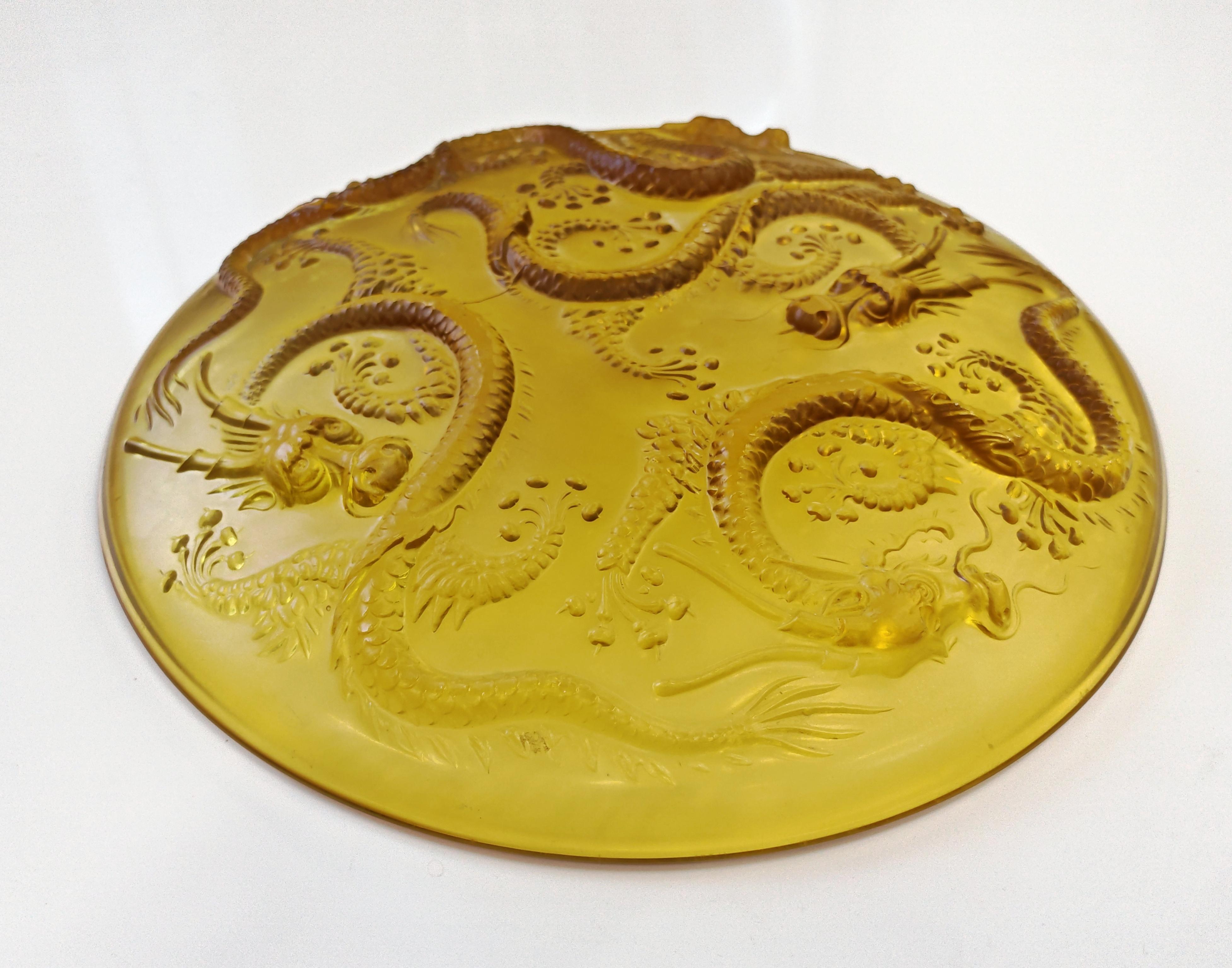 Goldener Art-Déco-Tafelaufsatz oder Schale aus Drachenglas, entworfen von Josef Inwald, 1930er Jahre (Art déco) im Angebot