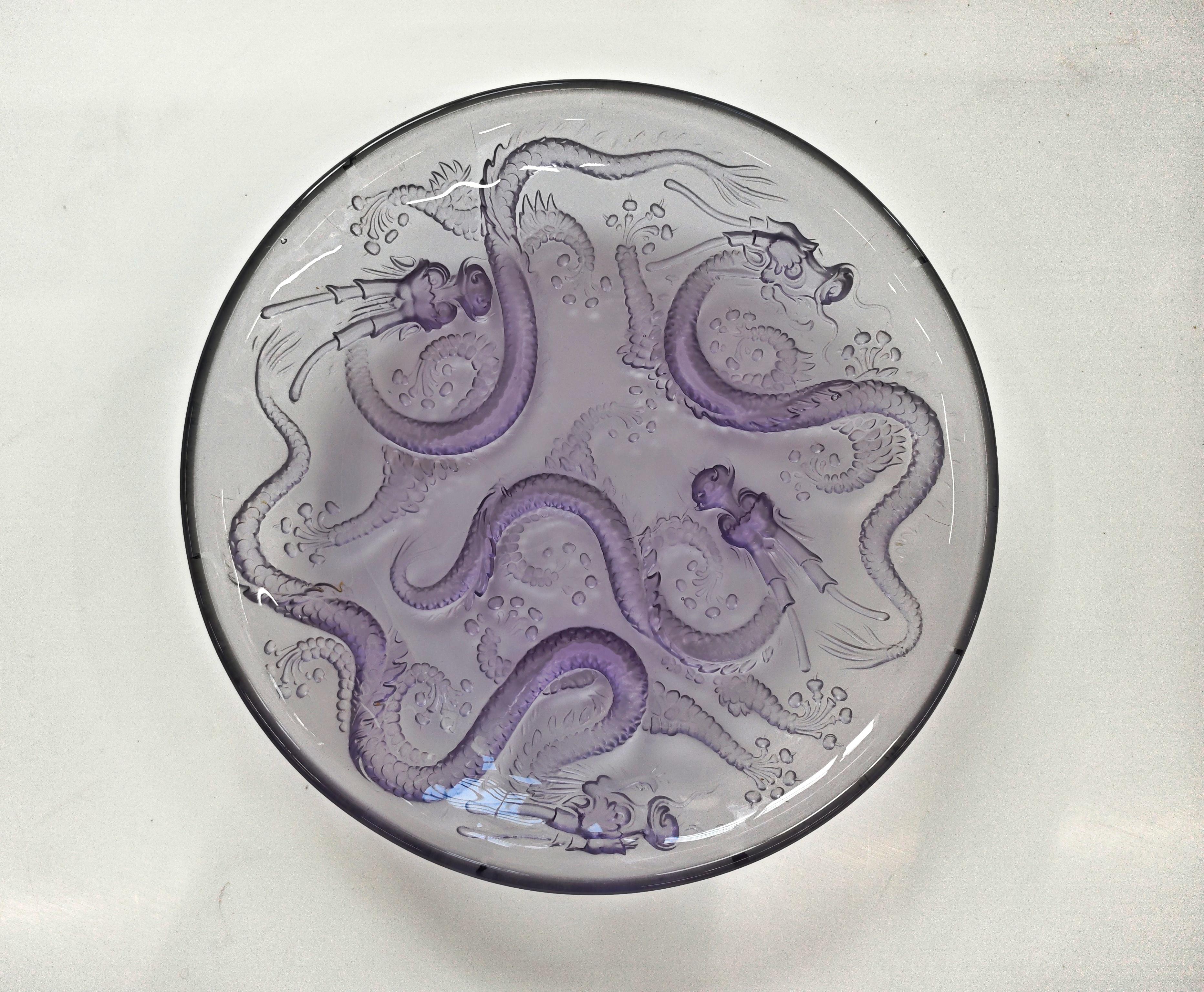 Centre de table ou bol en verre doré Art Déco conçu par Josef Inwald, années 1930 Bon état - En vente à Beograd, RS
