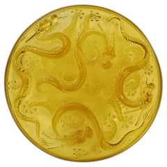 Centre de table ou bol en verre doré Art Déco conçu par Josef Inwald, années 1930