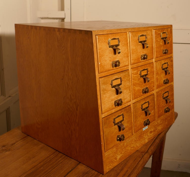 Art Deco Golden Oak Sloping Card Index Filing by Libraco For