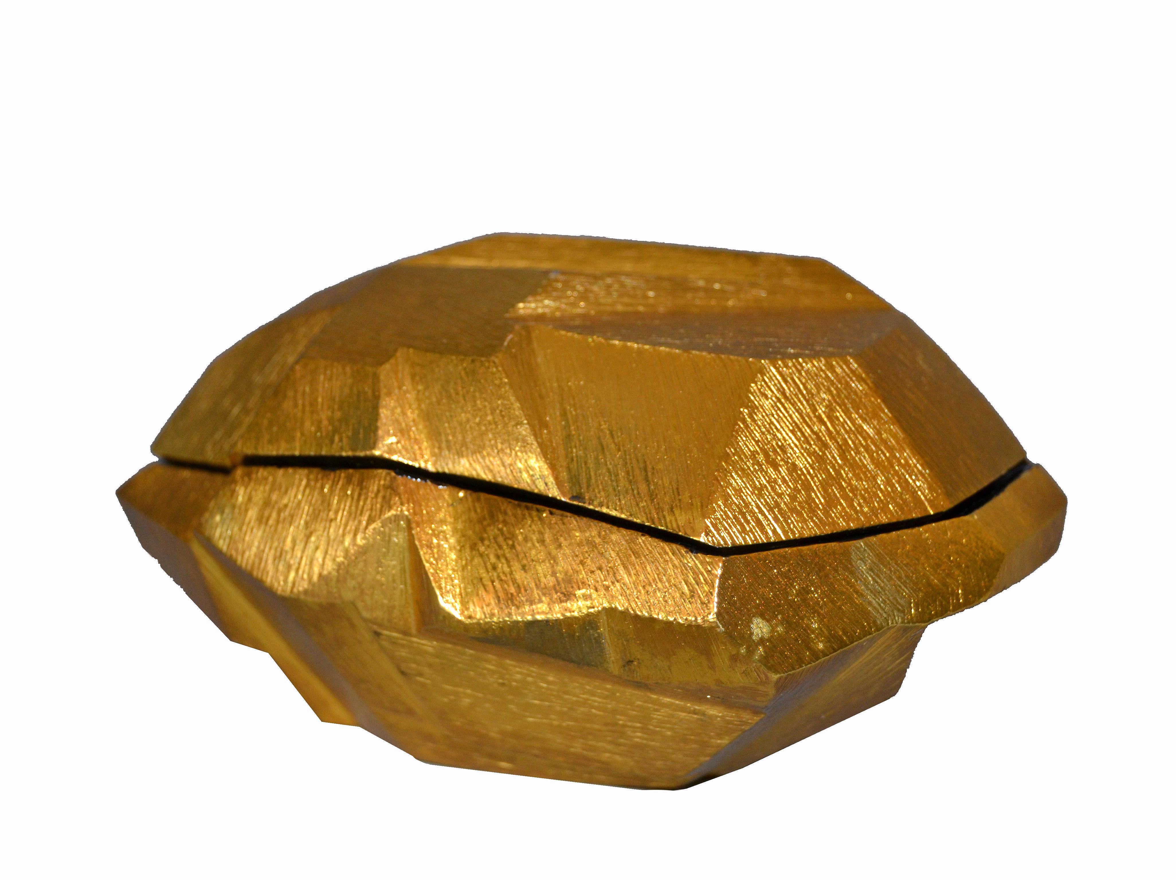 Art Deco Golden Rock Box by Michael Aram 4