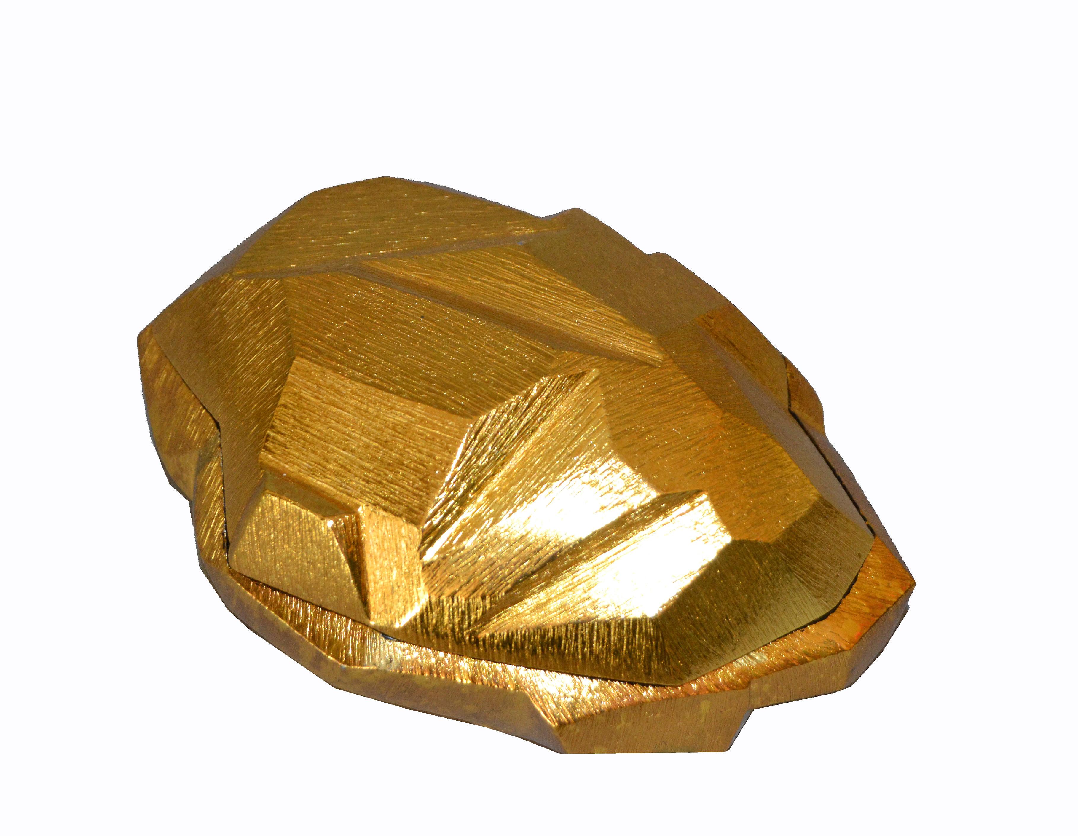 Metal Art Deco Golden Rock Box by Michael Aram