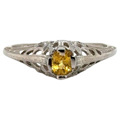 Anello solitario con zaffiro d'oro Art Deco da 0,45 carati originale degli anni '20 in oro antico 14 carati