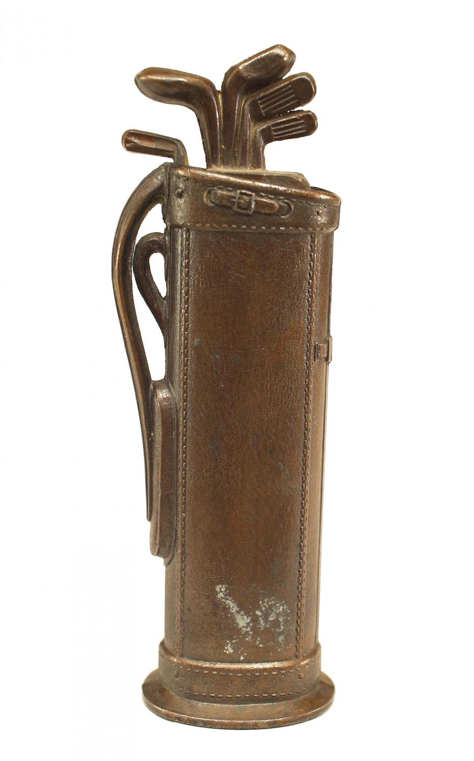 Art Deco metal golf bag cigarette lighter.