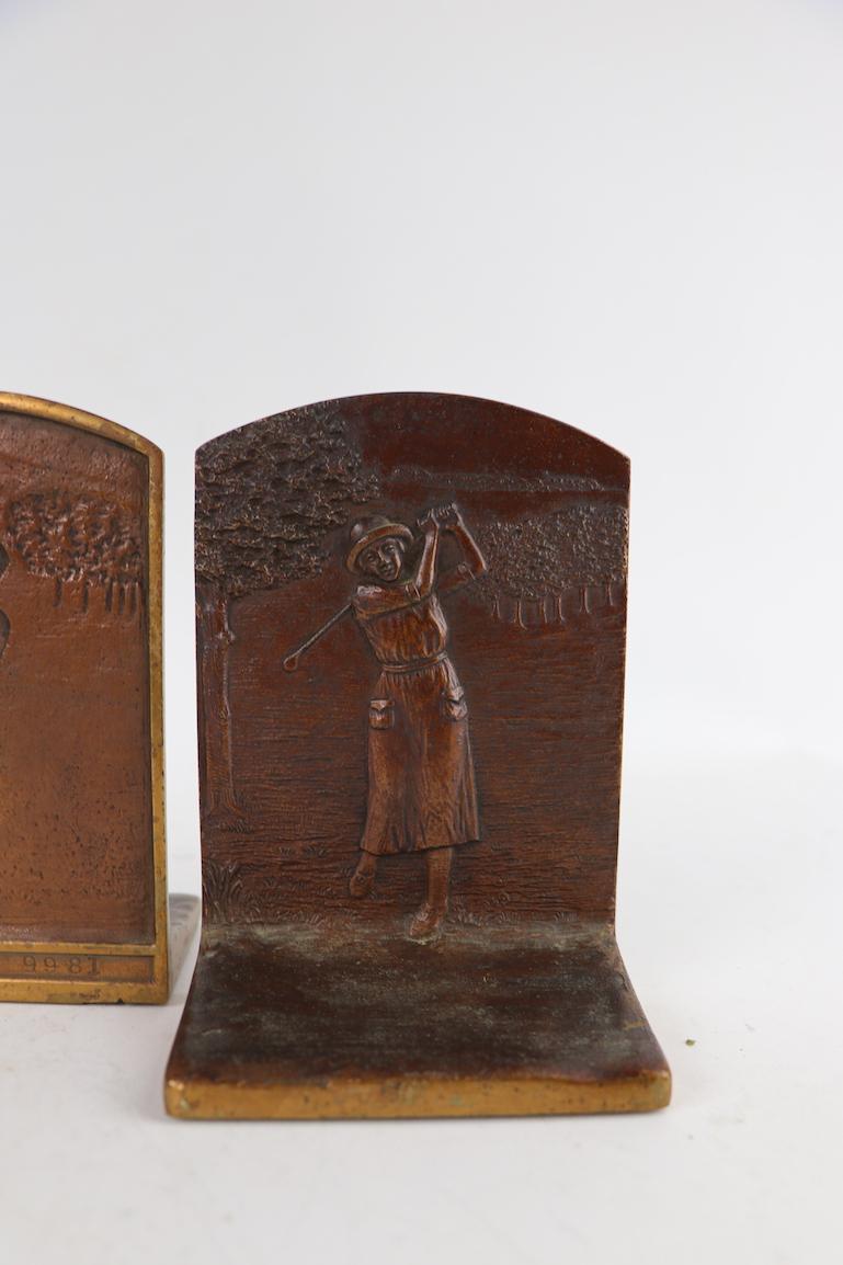 Art Deco Golf Bookends in Cast Bronze 2