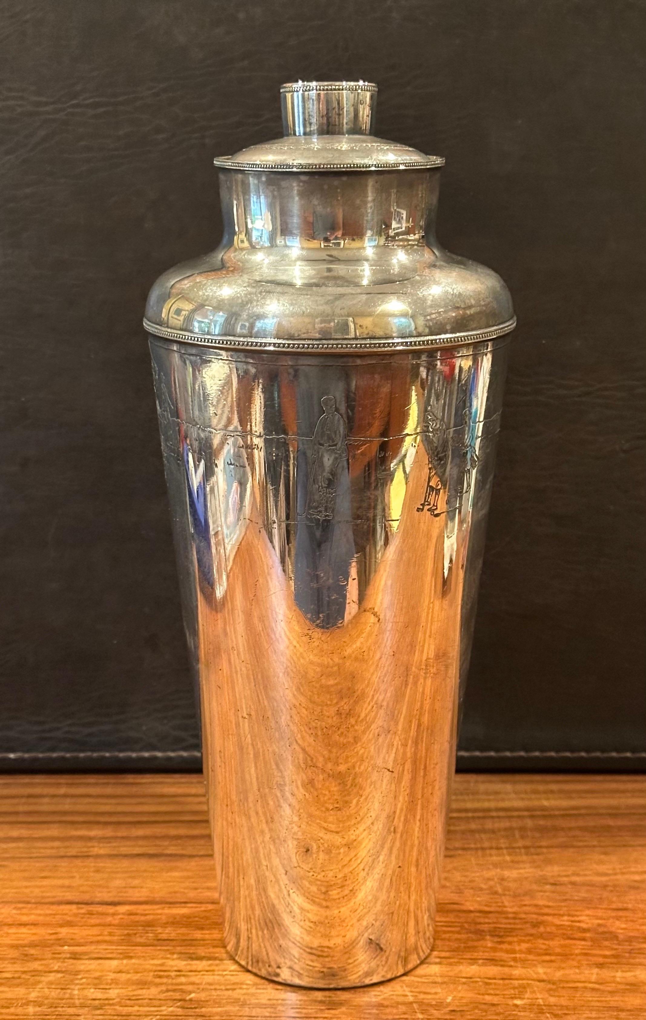 Art Deco Golf Motif Silver Plate Martini Shaker by Meriden Silver Plate Co. For Sale 6