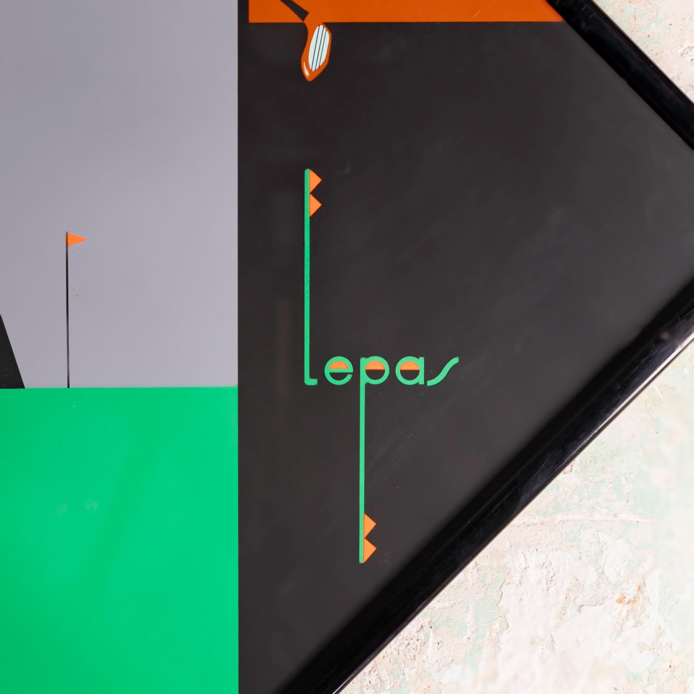 The Art Deco Golf Print Design by Charles Lepas, crafted in the 1990s in France, is a remarkable piece that blends the elegance of Art Deco with the timeless appeal of golf imagery. This print is not just a decorative item but a sophisticated piece
