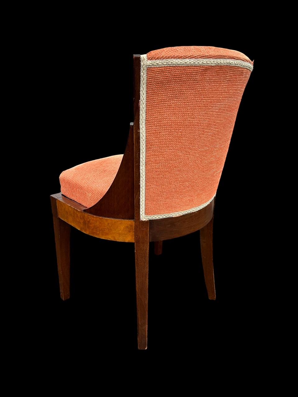 art deco gondola burl chair  For Sale 1