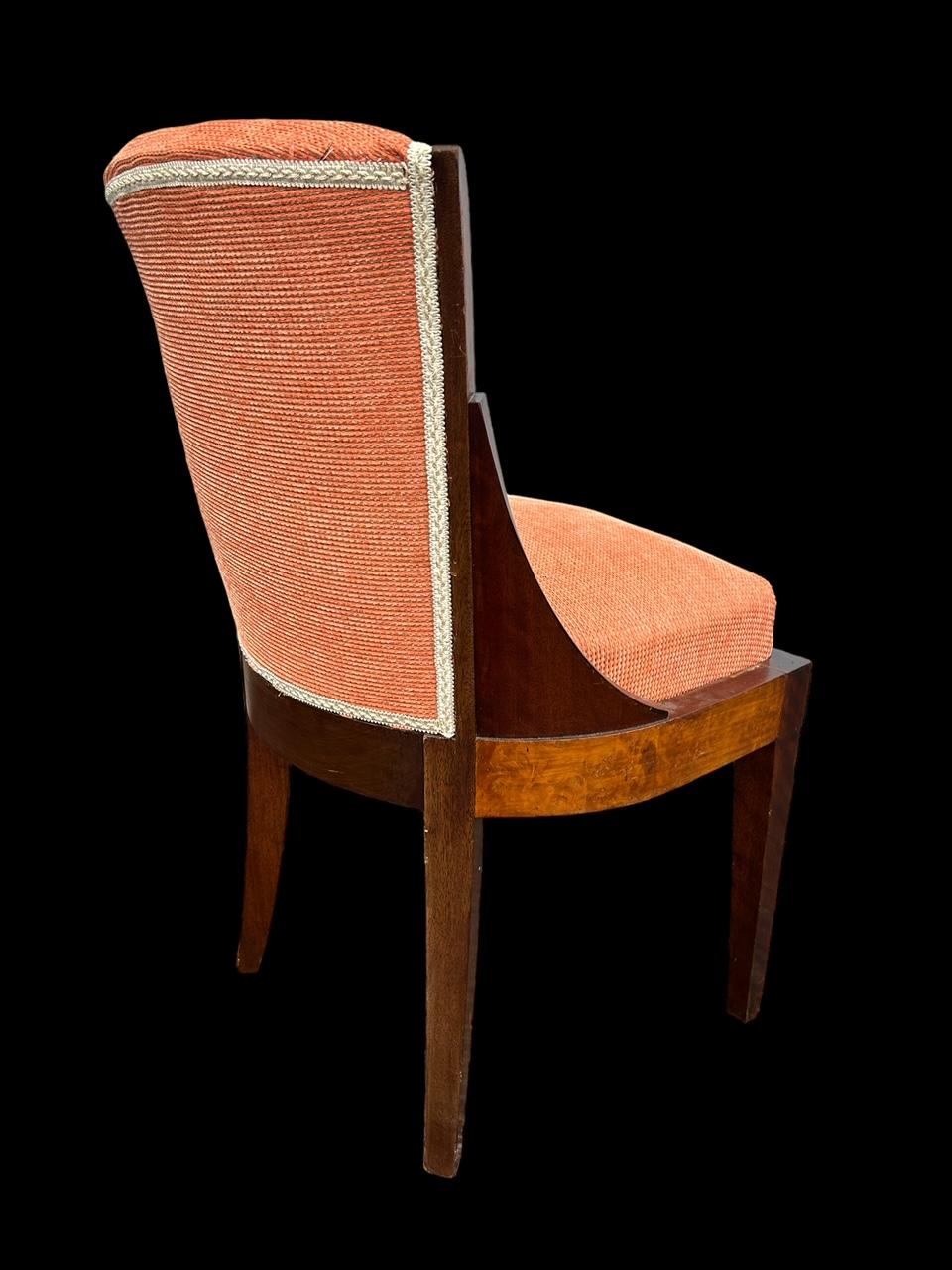 art deco gondola burl chair  For Sale 3