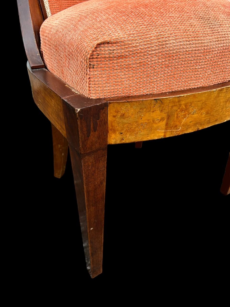 art deco gondola burl chair  For Sale 4