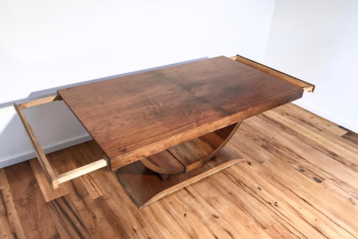 Early 20th Century Art Deco Gondola Table with Walnut from France For Sale