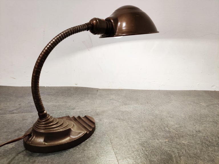 Art Deco Gooseneck Table Lamp by Eagle, 1950s at 1stDibs eagle desk