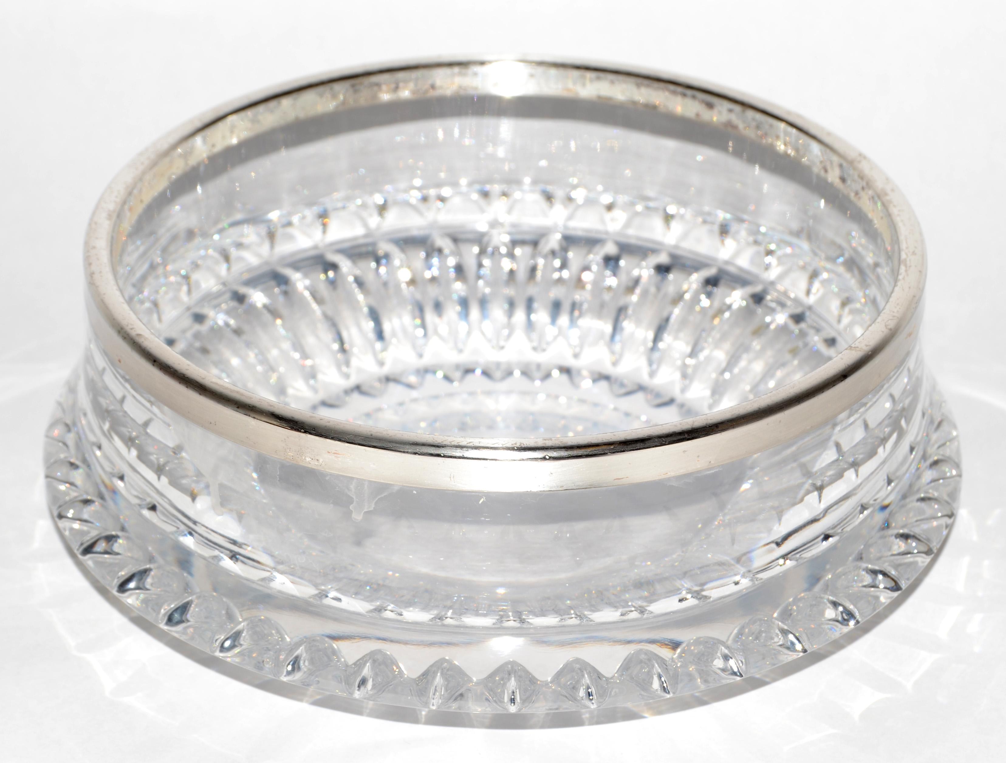 Art Deco Gorham Lyric Collection 9 Zoll Bleikristall Schale Versilbert Rand im Angebot 3