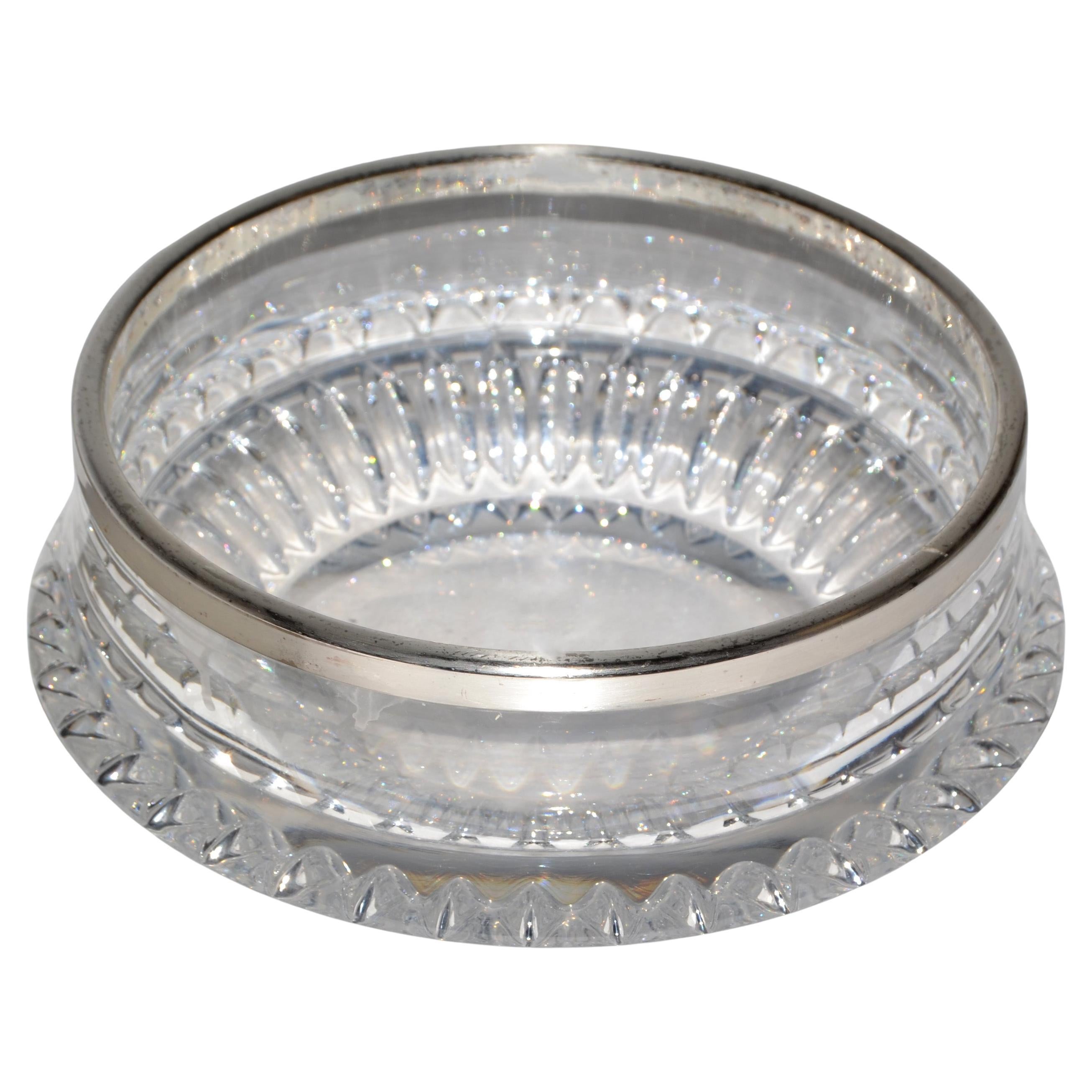 Art Deco Gorham Lyric Collection 9 Zoll Bleikristall Schale Versilbert Rand im Angebot