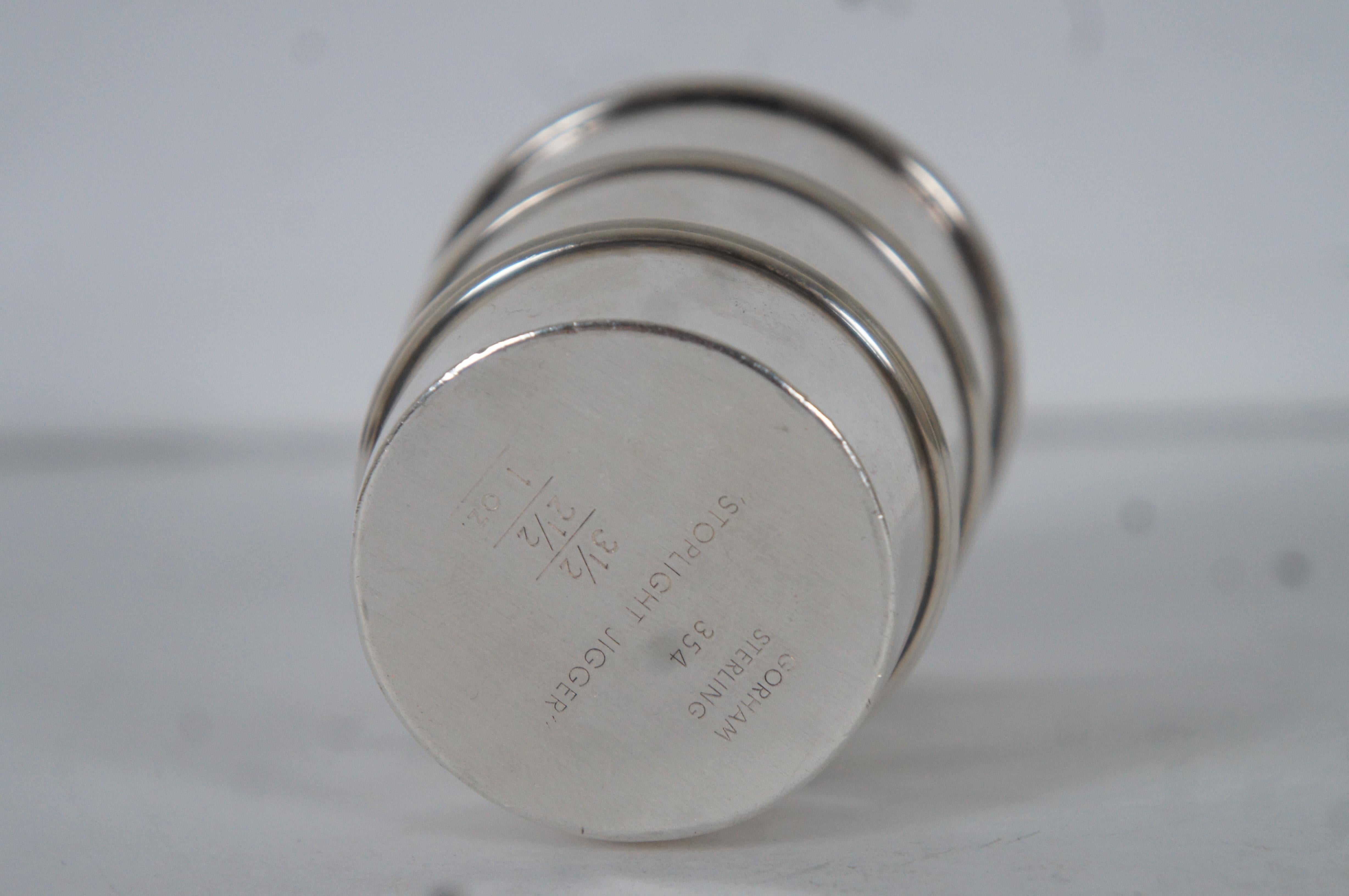Art Deco Gorham Sterling Silver 354 Stoplight Enamel Jigger Bar Measure Cup 54g 6