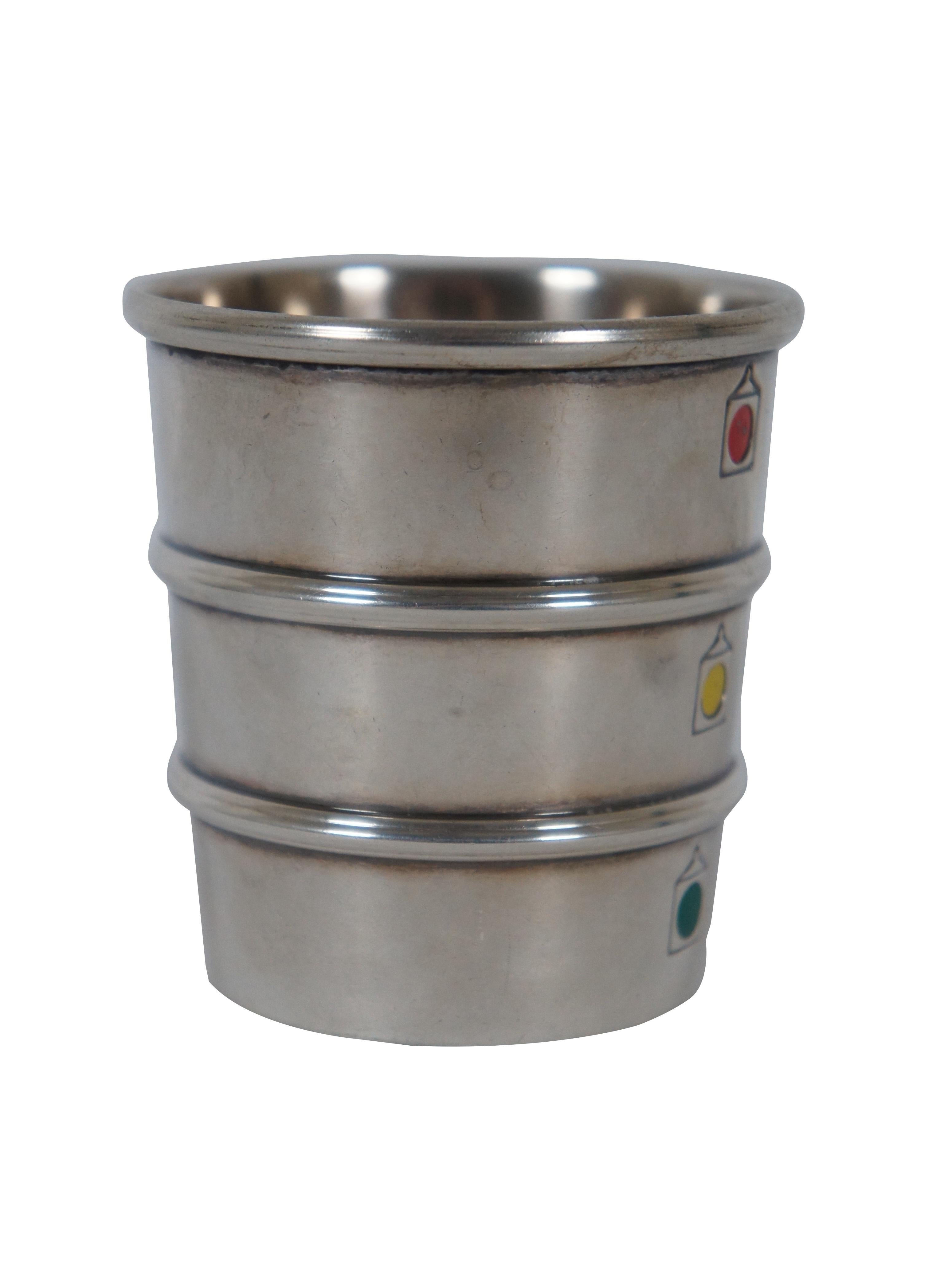 Art Deco Gorham Sterling Silver 354 Stoplight Enamel Jigger Bar Measure Cup 54g In Good Condition In Dayton, OH