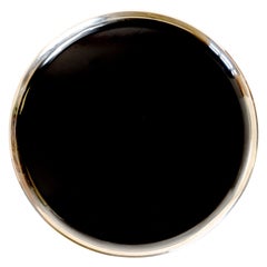 Art Deco Gorham Sterling Silver Tray with Black Laminate