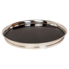Art Deco Gorham Sterling Silver Tray with Black Laminate