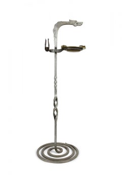 Art Deco Gothic Silver Snake Smoking Stand