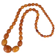 Vintage Art Deco Graduated Amber Beads 