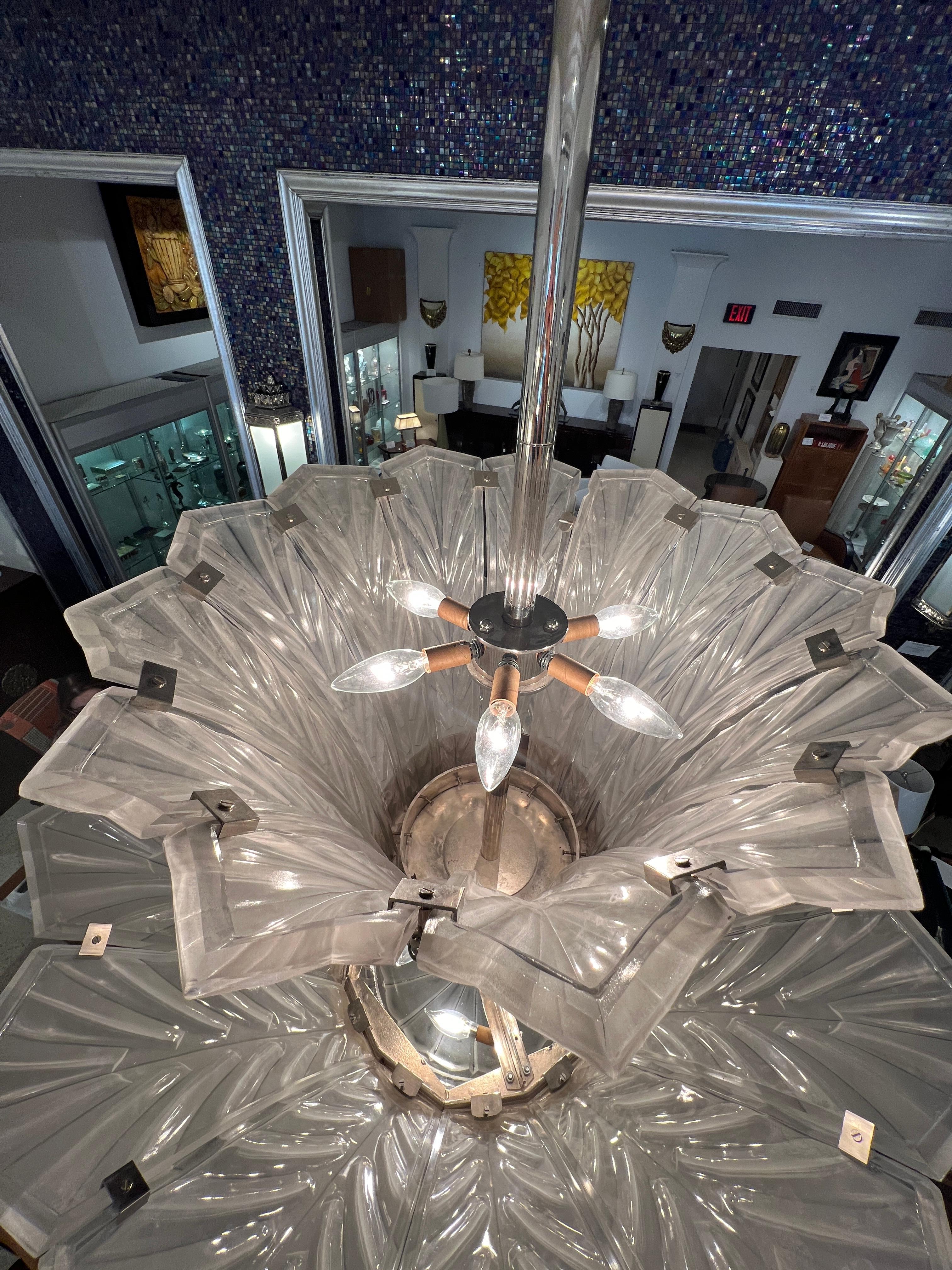 Art Deco Grand Chandelier by Sabino For Sale 4