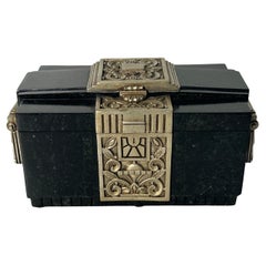 Vintage Art Deco Granite Jewelry Box