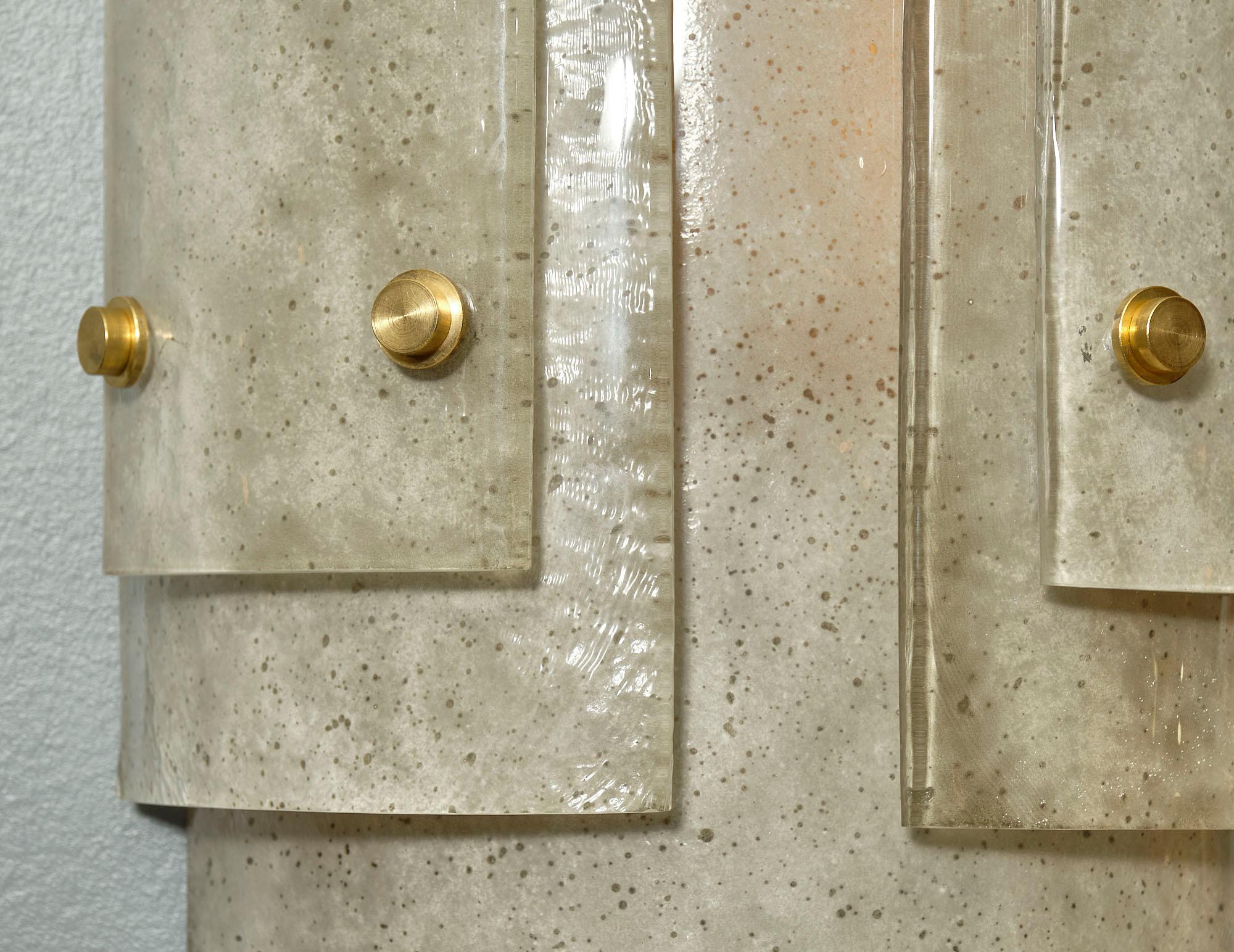 Art Deco Gray Murano Glass Sconces In New Condition For Sale In Austin, TX