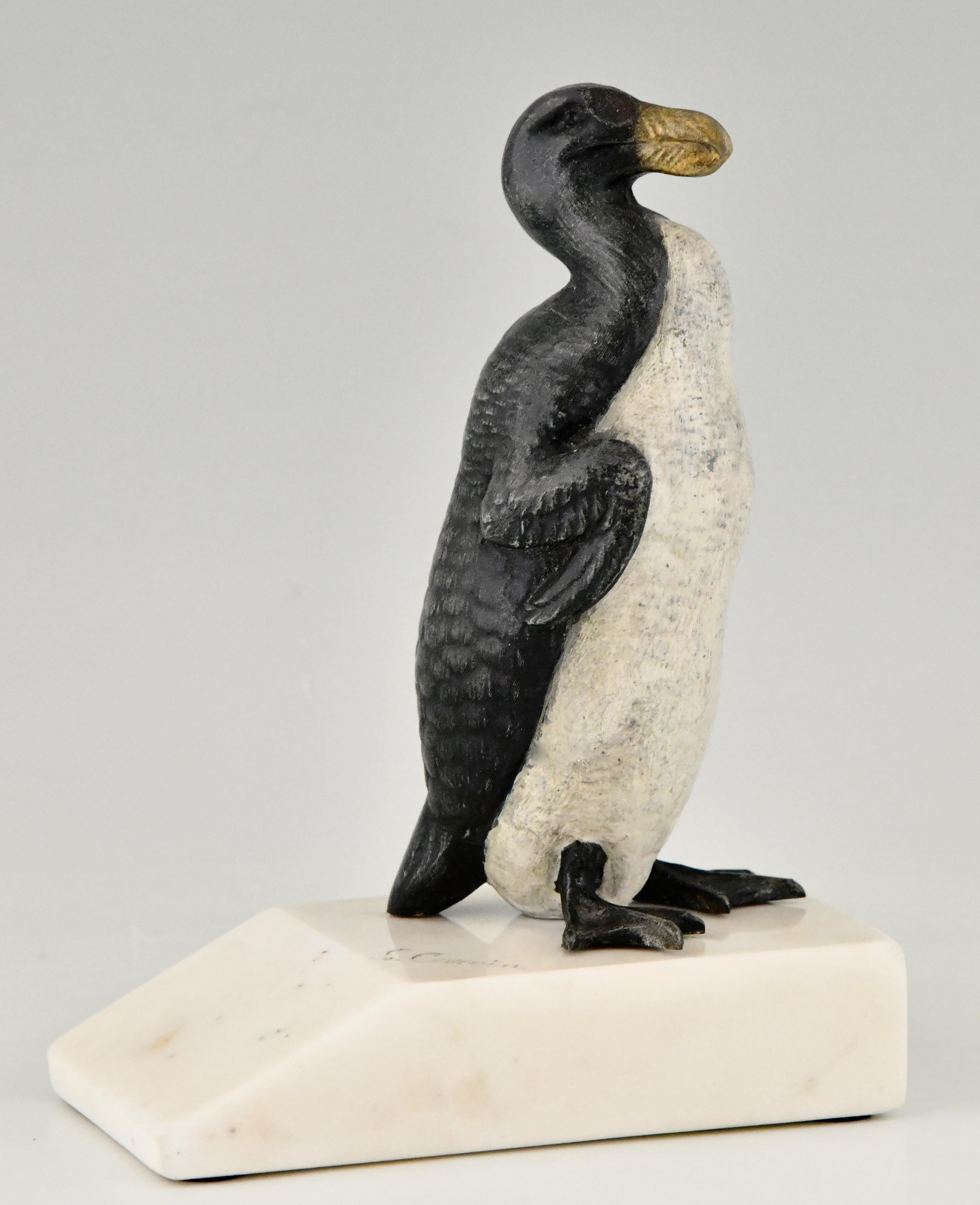Art Deco Great Auk Penguin Bookends by Carvin France 1930 In Good Condition In Antwerp, BE