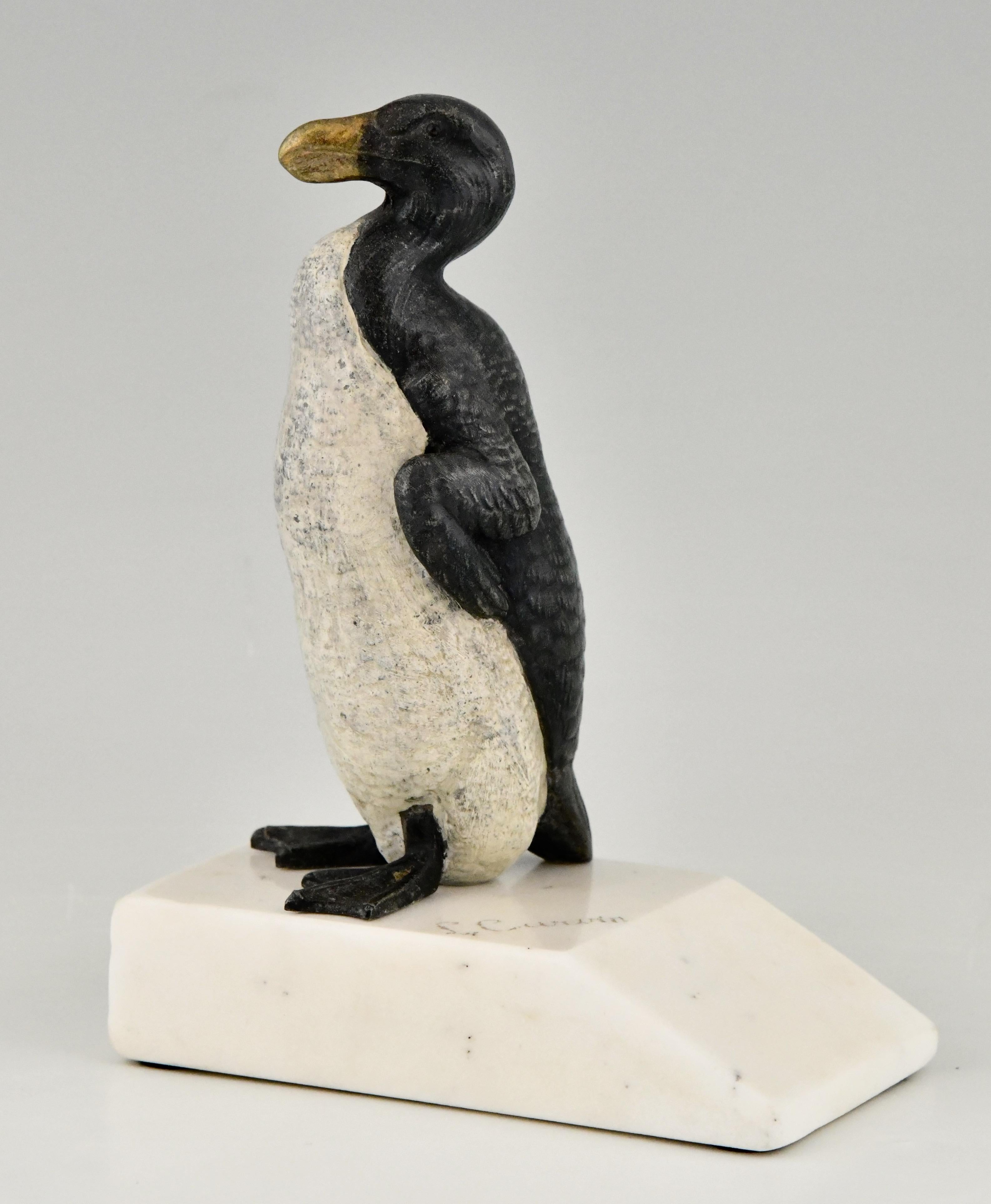 Mid-20th Century Art Deco Great Auk Penguin Bookends by Carvin France 1930