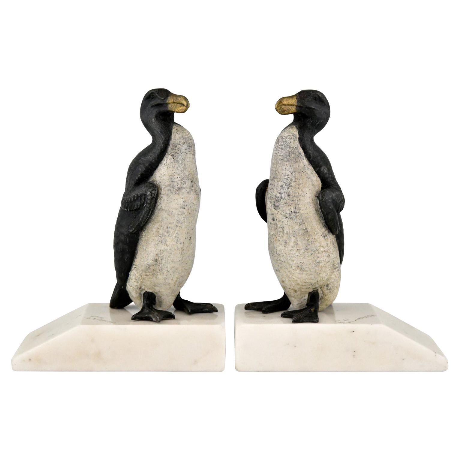 Art Deco Great Auk Penguin Bookends by Carvin France 1930