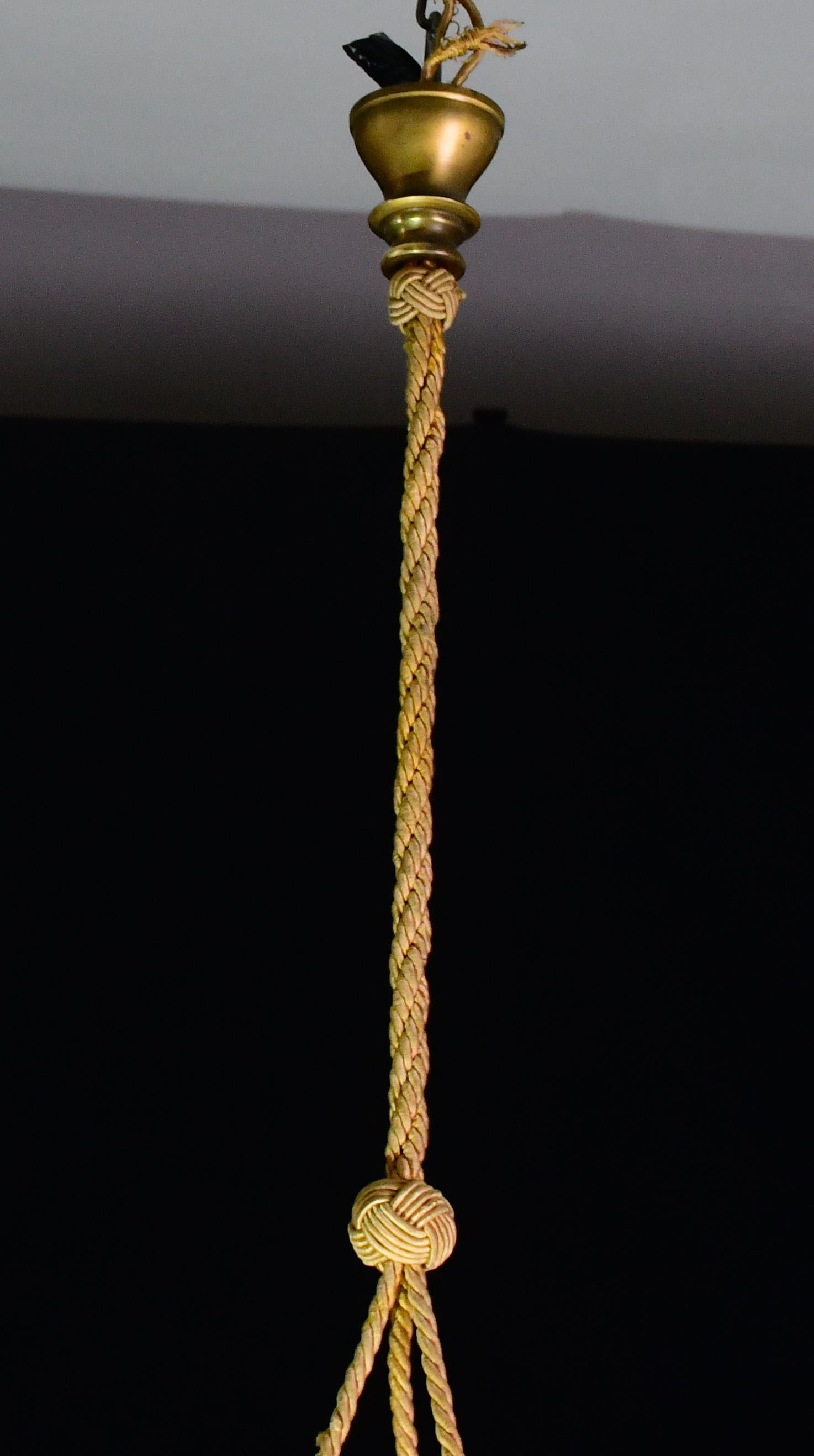 Art Decò Grand Design Lustre en albâtre brun, années 1940 en vente 4