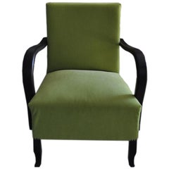 Vintage Art Deco Green, Armchair, circa 1920s