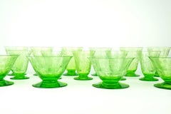 Art Deco Green Baccarat Elisabeth Table Service