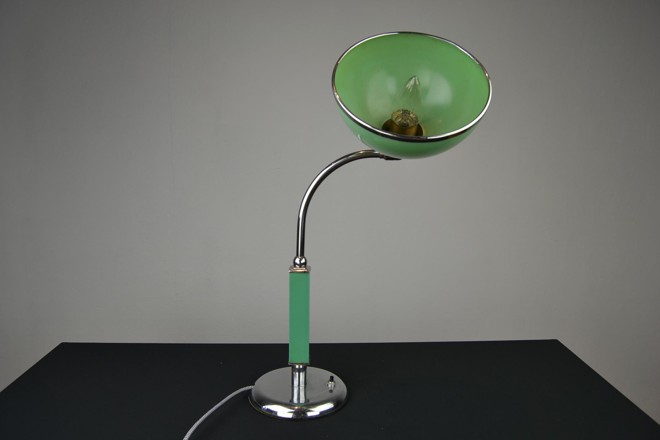 20th Century Art Deco Green Bakelite Desk Lamp Bauhaus Style, 1920s, Germany