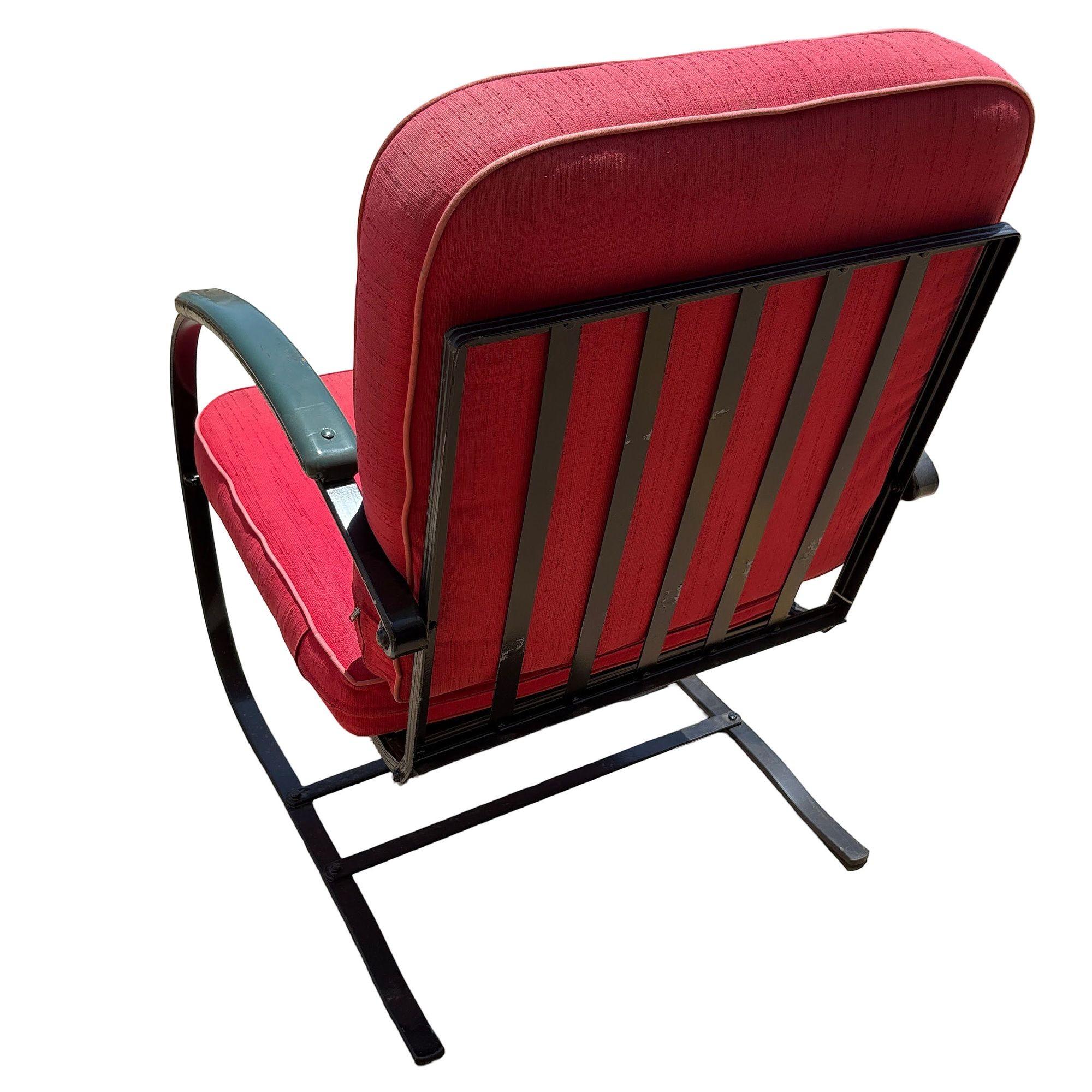 Art Deco Schaukelstuhl Springer in Grün und Schwarz von Wolfgang Hoffmann für Howell (Mitte des 20. Jahrhunderts) im Angebot