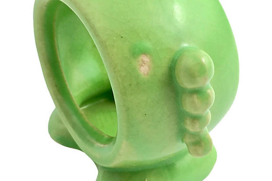 20th Century Art Deco Green Elephant Towel Napkin Holder For Sale