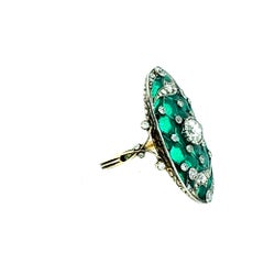 Art Deco Green Enamel and Diamond Ring