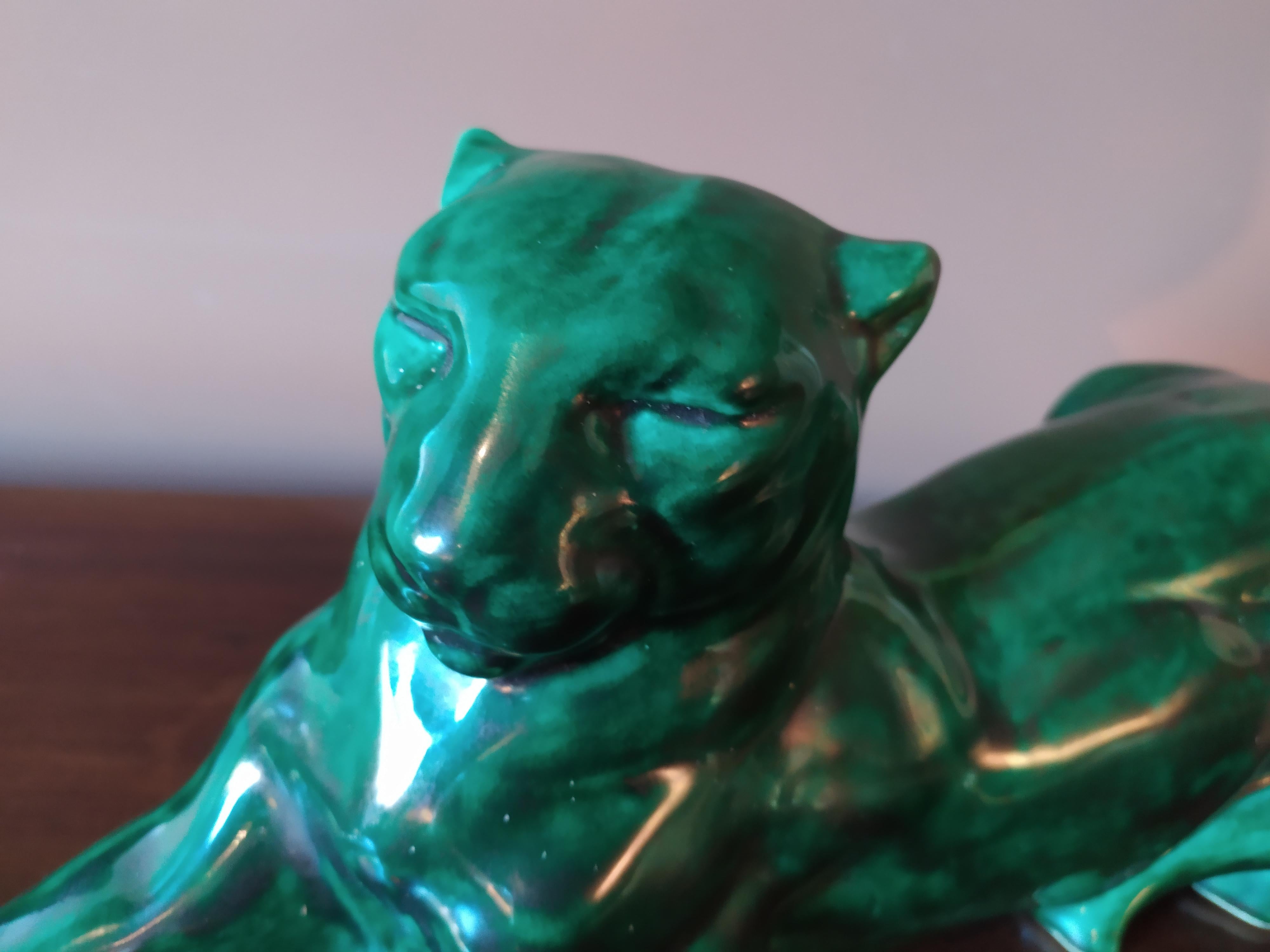 Art Deco Green French Panther In Excellent Condition In Milan, IT