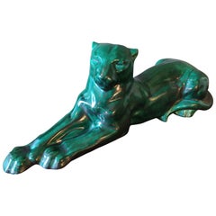 Art Deco Green French Panther