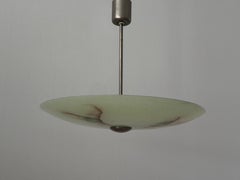 Art Deco Green Glass Ceiling Lamp, 1940s, Germany