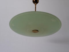 Art Deco Green Glass Ceiling Lamp, 1940s, Germany