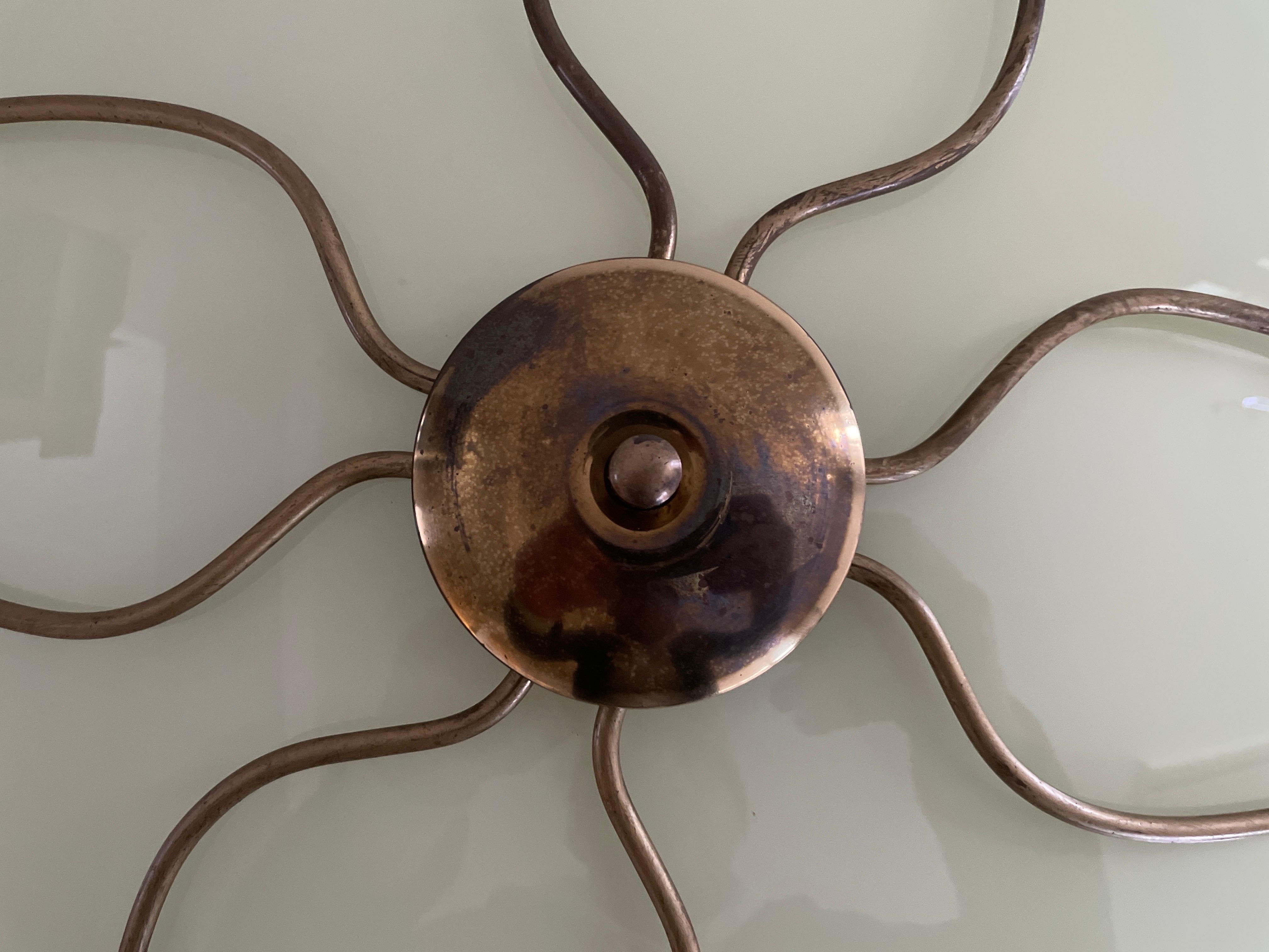 Lampada da soffitto in vetro verde Art Deco, anni '1940, Germania in vendita 1